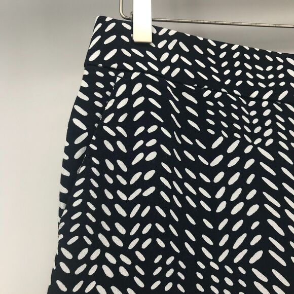 Ann Taylor LOFT Crop Pant Womens 6P 6 Petite Navy White Wide Leg Side Zip - Picture 3 of 11